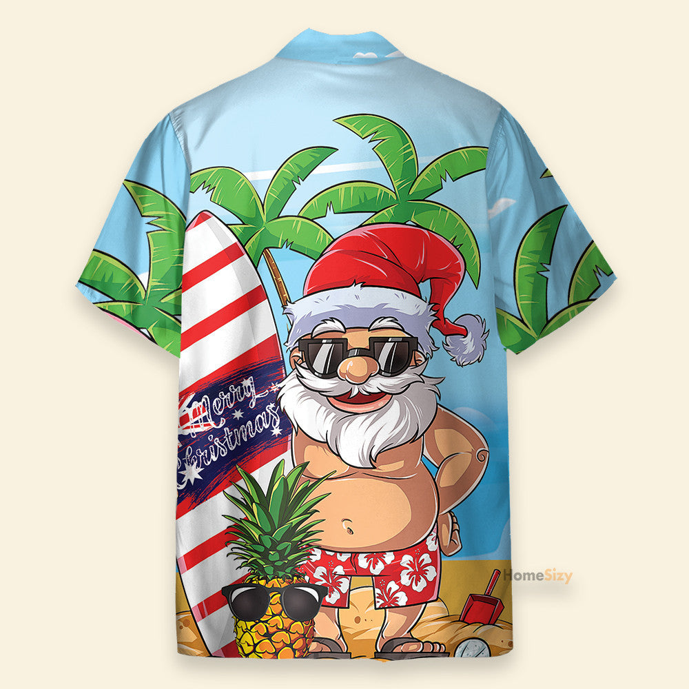 Santa Let's Surf Summer Vibe - Hawaiian Shirt