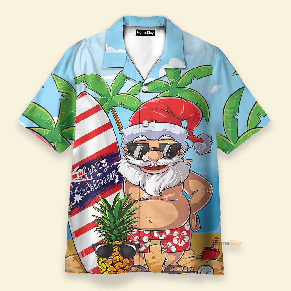 Santa Let's Surf Summer Vibe - Hawaiian Shirt