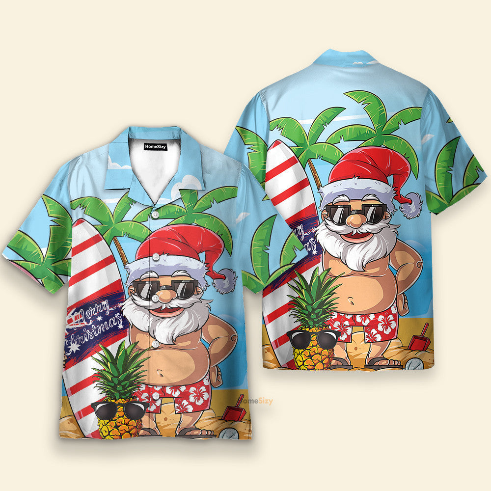 Santa Let's Surf Summer Vibe - Hawaiian Shirt