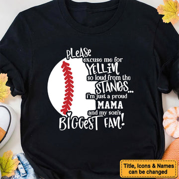 Please Excuse Me For Yellin So Loud From The Stands - Personalized Shirt - Gift For Mother, Grandma, Grandmother, Mother's Day NA94